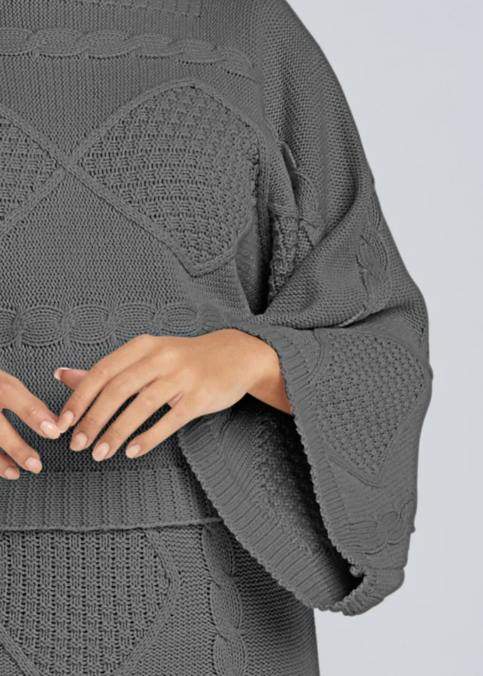 TwoPiece Sweater Dress Dark Grey Women VENUS Midi Dresses