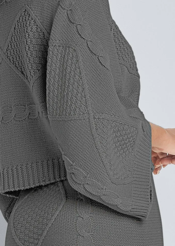 TwoPiece Sweater Dress Dark Grey Women VENUS Midi Dresses