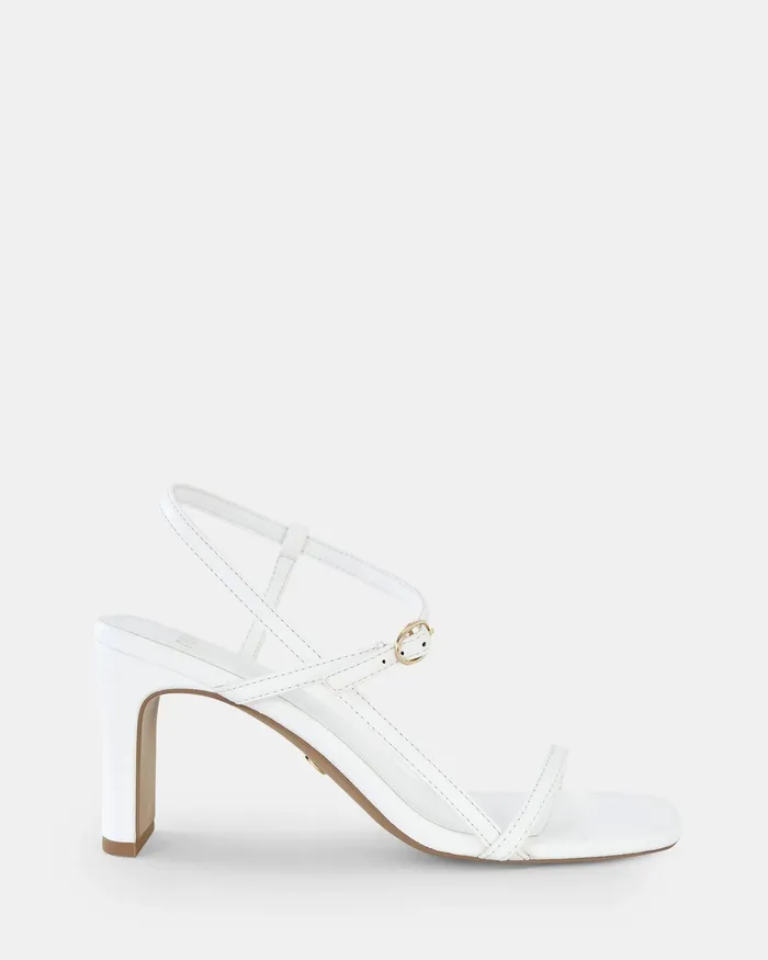 UJALA WHITE Slim Rectangular Heels Women Party NOVO Shoes