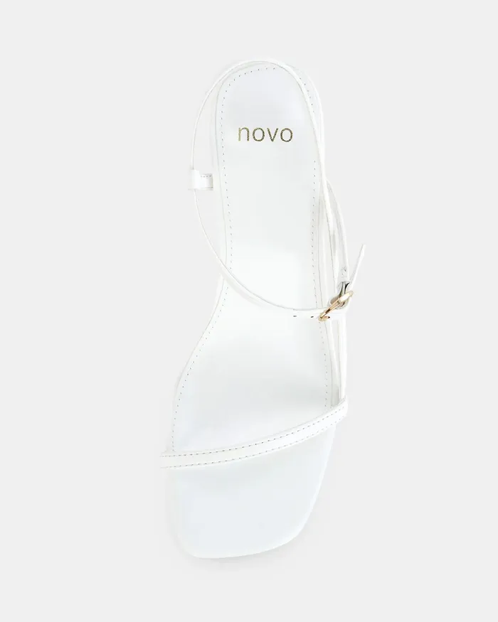UJALA WHITE Slim Rectangular Heels Women Party NOVO Shoes