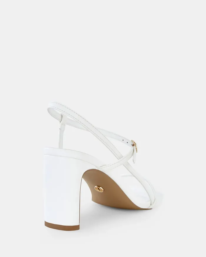 UJALA WHITE Slim Rectangular Heels Women Party NOVO Shoes