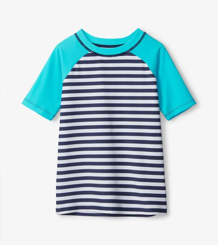 Underwater Stripes Short Sleeve Rashguard Hatley