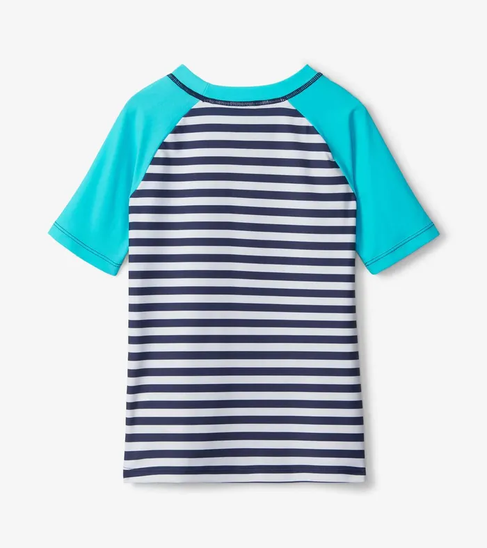 Underwater Stripes Short Sleeve Rashguard Hatley