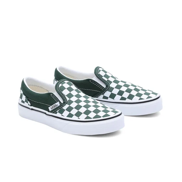 Vans Classics Kids Checkerboard Classic SlipOn Shoes 48 Years Green