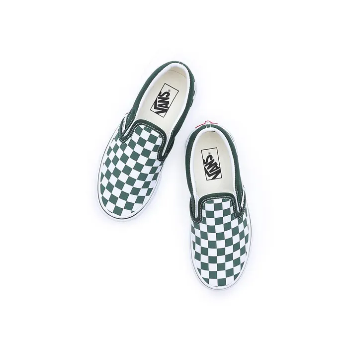 Vans Classics Kids Checkerboard Classic SlipOn Shoes 48 Years Green