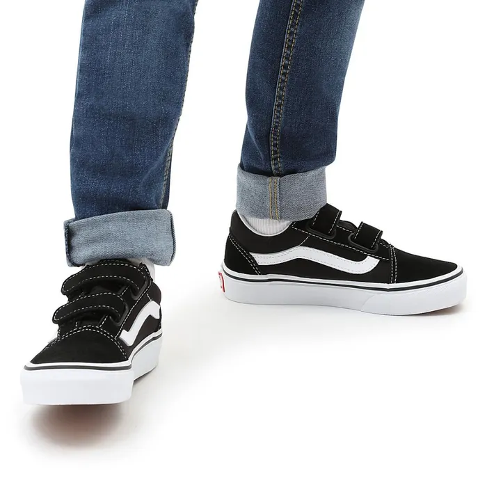 Vans Classics Kids Old Skool Hook And Loop Shoes 48 Years Black