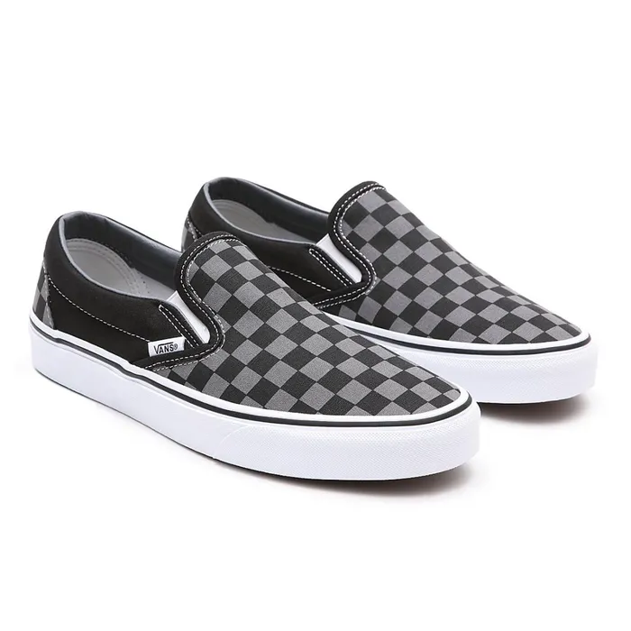 Vans Classics Men Checkerboard Classic SlipOn Shoes Black Grey
