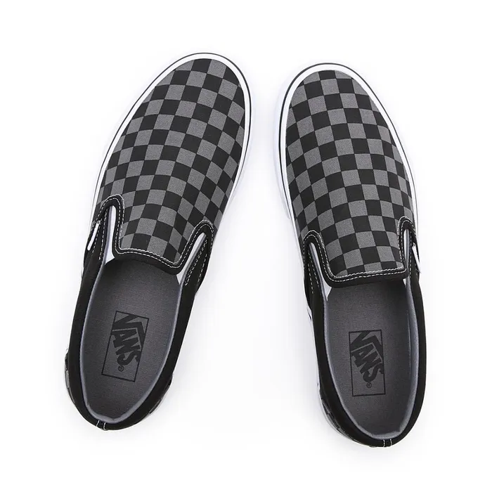 Vans Classics Men Checkerboard Classic SlipOn Shoes Black Grey