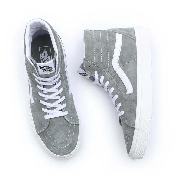 Vans HiTop Shoes Women Pig Suede Sk8Hi Shoes Grey