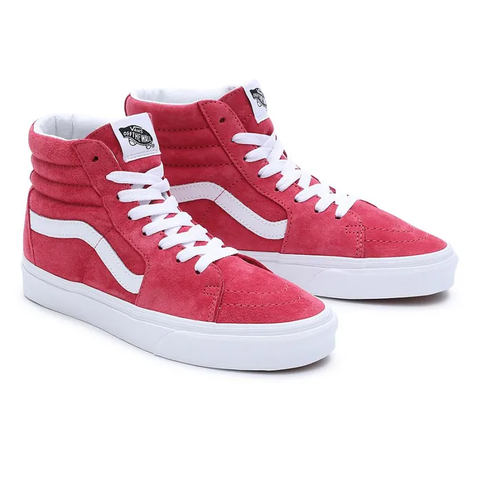 Vans HiTop Shoes Women Pig Suede Sk8Hi Shoes Red
