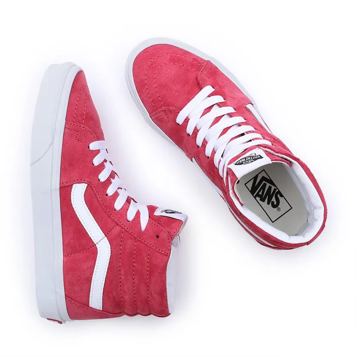 Vans HiTop Shoes Women Pig Suede Sk8Hi Shoes Red