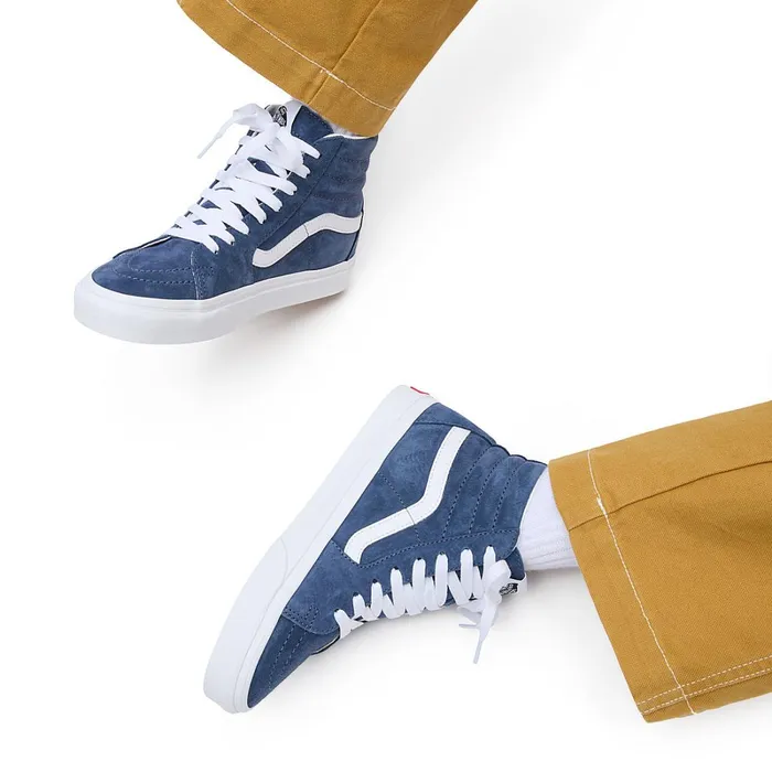 Vans HiTop Shoes Women Sk8Hi Pig Suede Shoes Blue