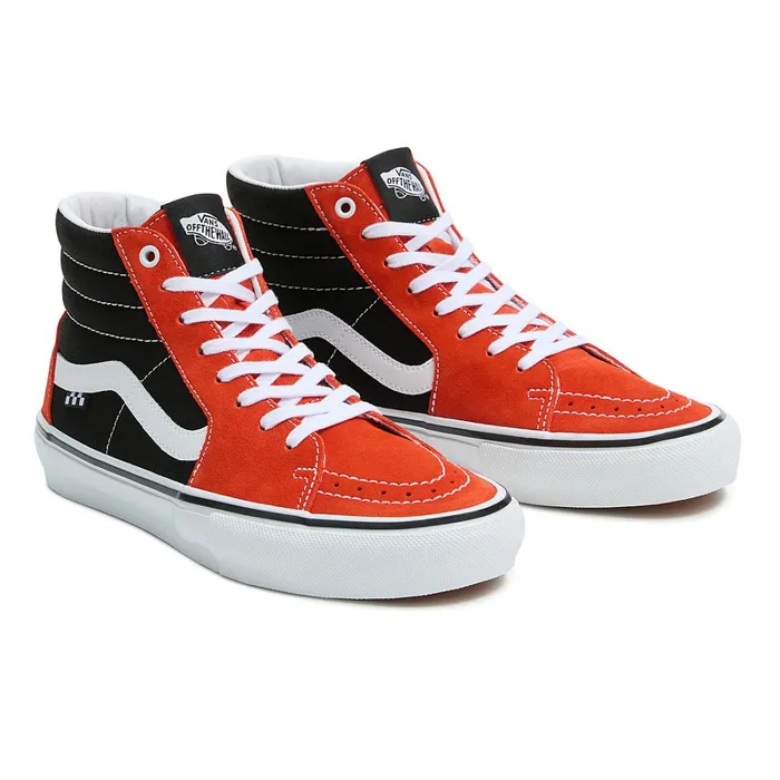 Vans HiTop Shoes Women Skate Sk8Hi Shoes Red