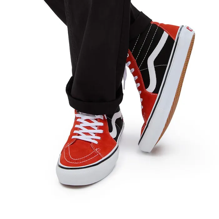 Vans HiTop Shoes Women Skate Sk8Hi Shoes Red