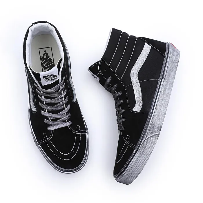 Vans HiTop Shoes Women Stressed Sk8Hi Shoes Black