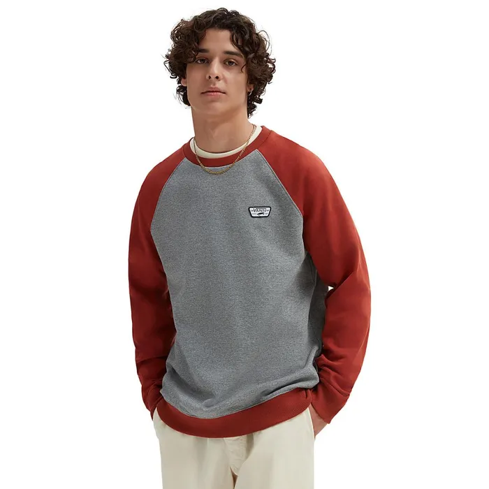 Vans Hoodies and Sweatshirts Men Rutland IIII Crew Sweatshirt Red Grey