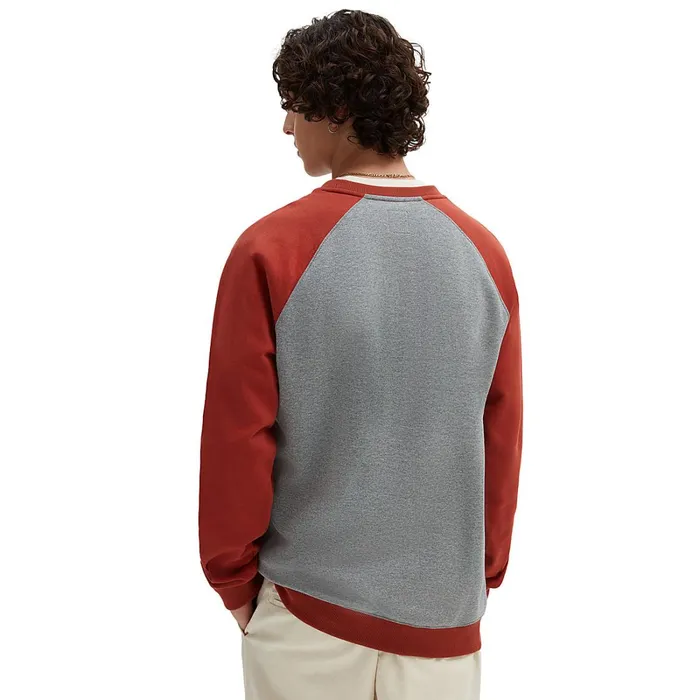 Vans Hoodies and Sweatshirts Men Rutland IIII Crew Sweatshirt Red Grey