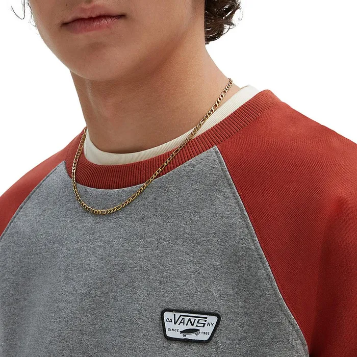 Vans Hoodies and Sweatshirts Men Rutland IIII Crew Sweatshirt Red Grey