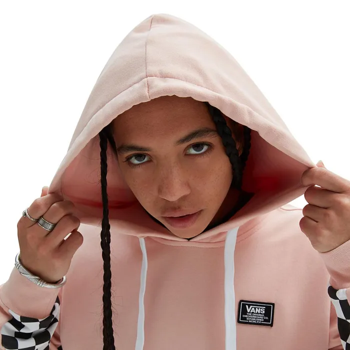 Vans Hoodies and Sweatshirts Women Boom Boom Check It Pullover Hoodie Pink