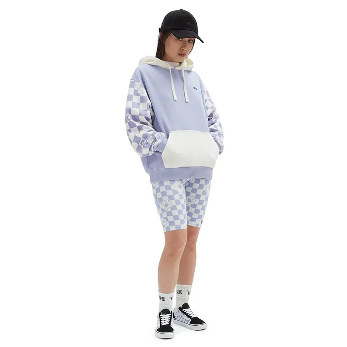 Vans Hoodies and Sweatshirts Women Floral Check Blousant Pullover Hoodie Purple