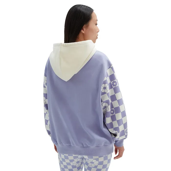 Vans Hoodies and Sweatshirts Women Floral Check Blousant Pullover Hoodie Purple