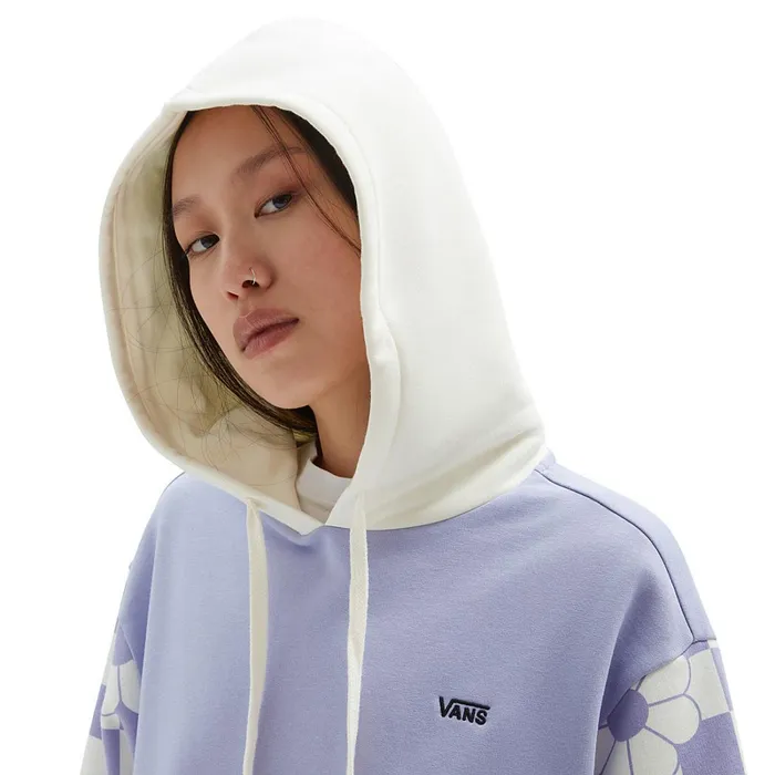 Vans Hoodies and Sweatshirts Women Floral Check Blousant Pullover Hoodie Purple