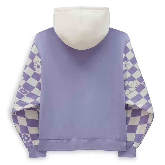 Vans Hoodies and Sweatshirts Women Floral Check Blousant Pullover Hoodie Purple