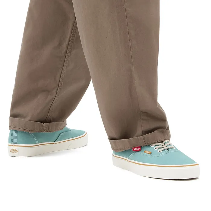 Vans Lowtop Shoes Men Authentic Embroidered Check Shoes Green