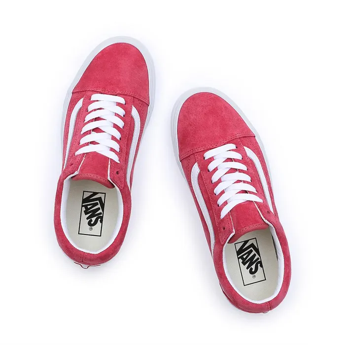 Vans Lowtop Shoes Women Pig Suede Old Skool Shoes Red