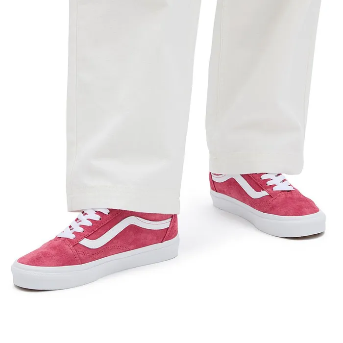 Vans Lowtop Shoes Women Pig Suede Old Skool Shoes Red