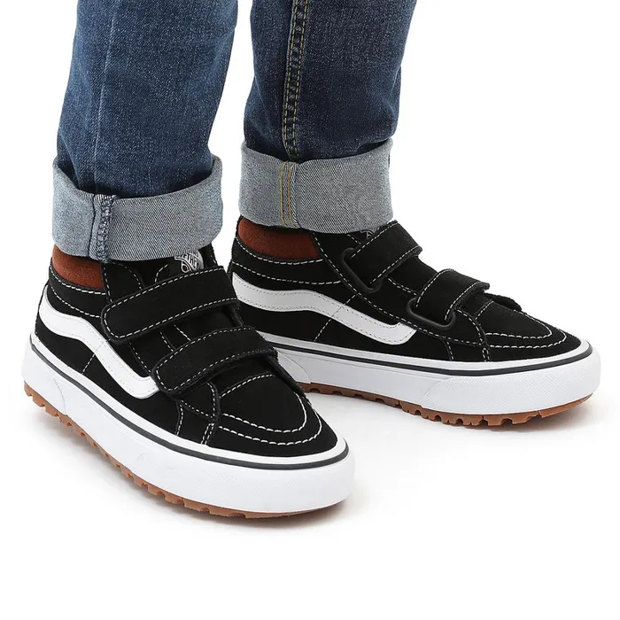Vans MTE Shoes Kids Sk8Mid Reissue MTE1 Hook And Loop Shoes 48 Years Black