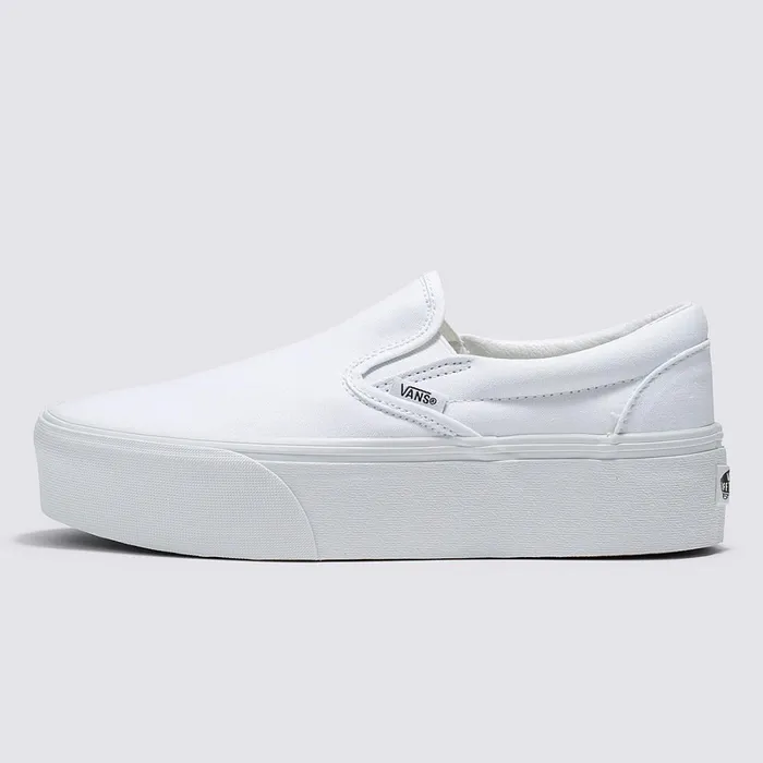 Vans Platform Shoes Women Classic SlipOn Stackform Shoes White