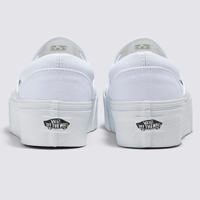 Vans Platform Shoes Women Classic SlipOn Stackform Shoes White