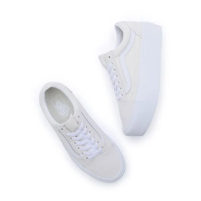 Vans Platform Shoes Women Old Skool Stackform Shoes White