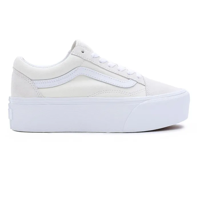 Vans Platform Shoes Women Old Skool Stackform Shoes White