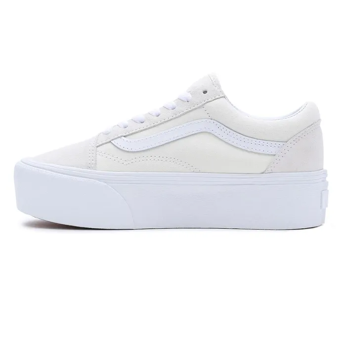 Vans Platform Shoes Women Old Skool Stackform Shoes White