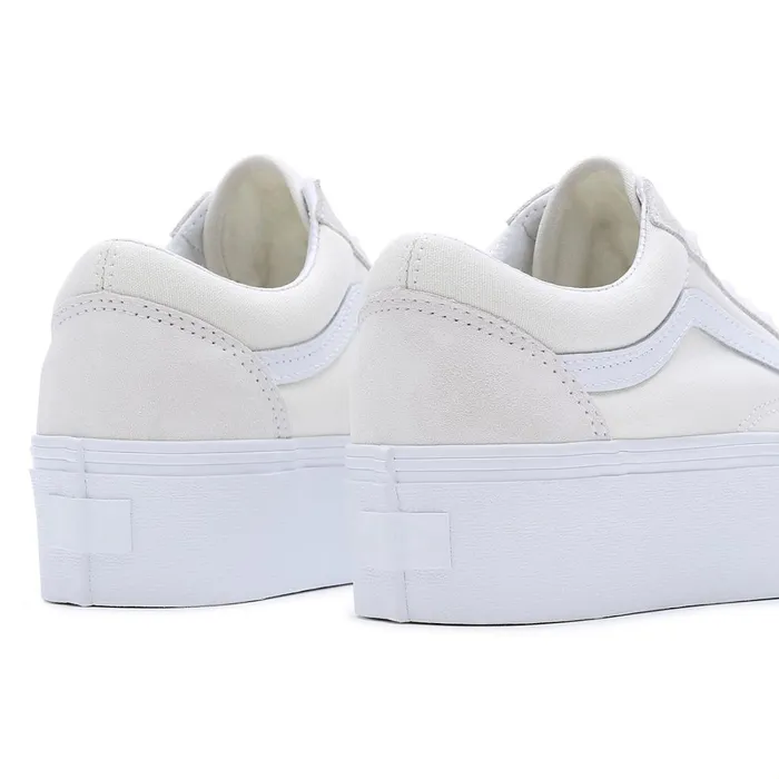 Vans Platform Shoes Women Old Skool Stackform Shoes White