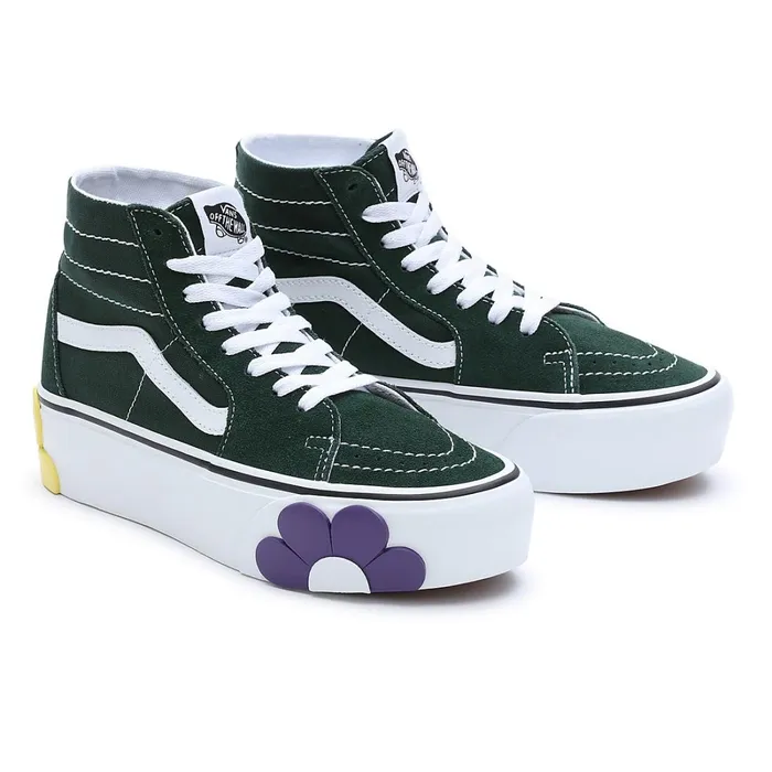 Vans Platform Shoes Women Sk8Hi Tapered Stackform OSF Shoes Green Grey
