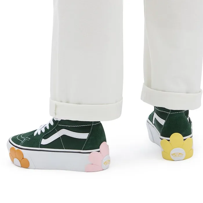 Vans Platform Shoes Women Sk8Hi Tapered Stackform OSF Shoes Green Grey