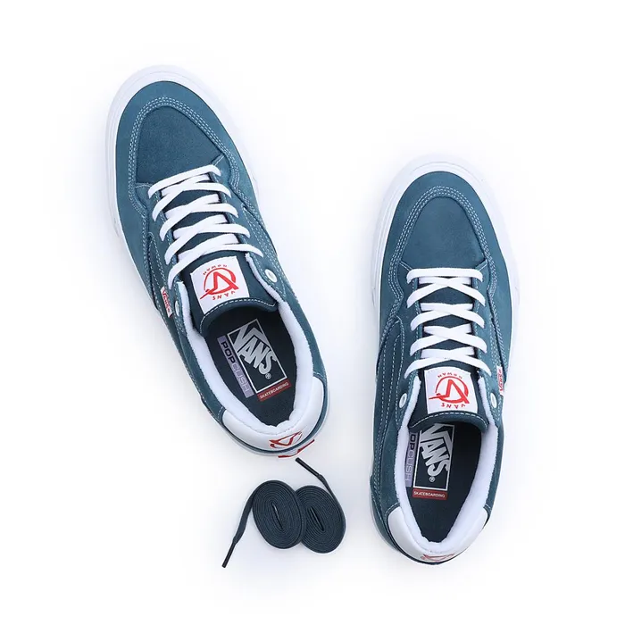 Vans Skate Shoes Men Leather Ave Shoes Blue