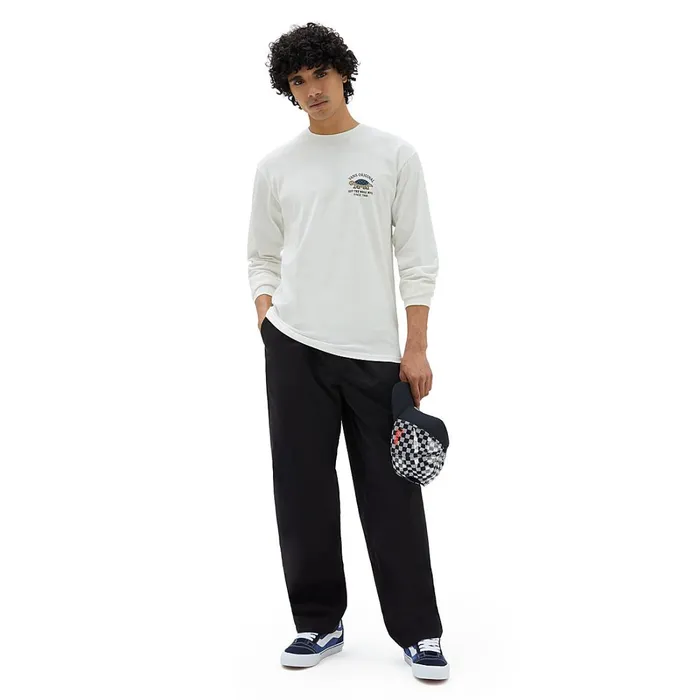 Vans Tshirts and Tanks Men Turtle Racer Repair Long Sleeve TShirt White