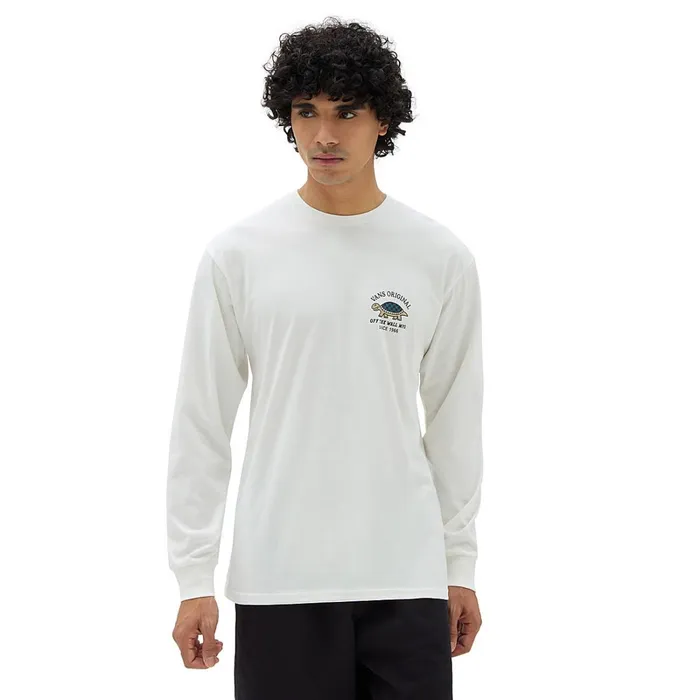 Vans Tshirts and Tanks Men Turtle Racer Repair Long Sleeve TShirt White