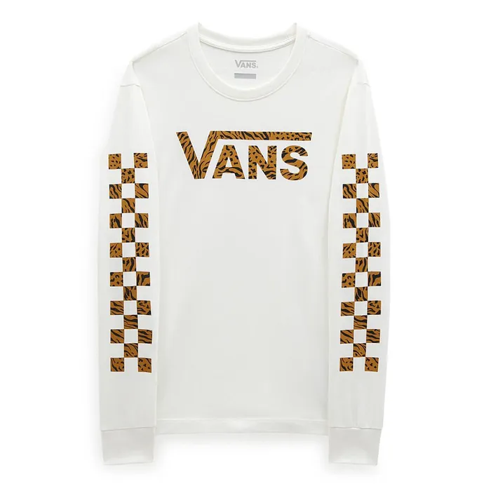 Vans Tshirts and Tops Women Animash Long Sleeve Boyfriend Fit TShirt White