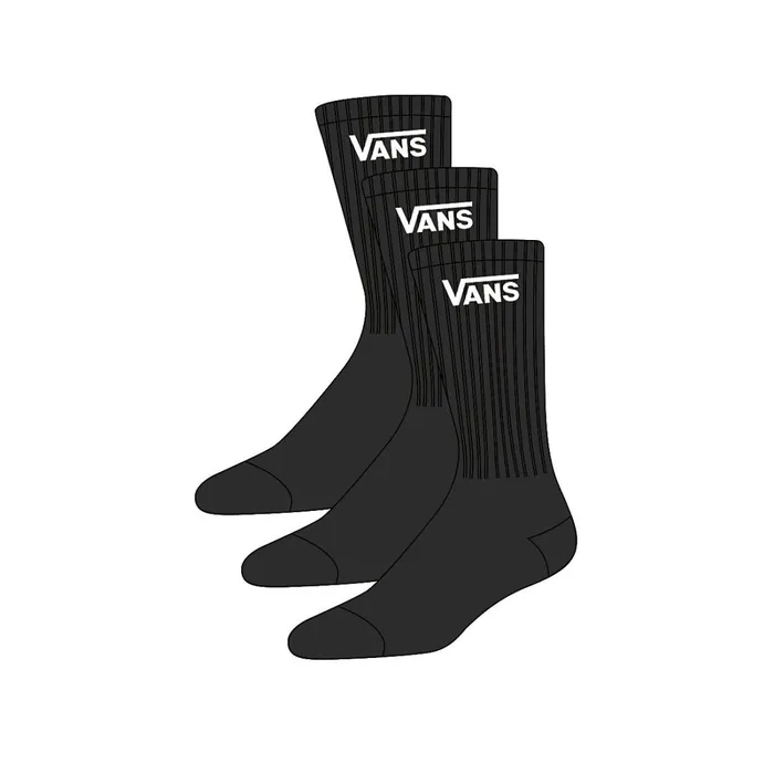 Vans View All Kids Classic Crew Socks 3 Pairs Black