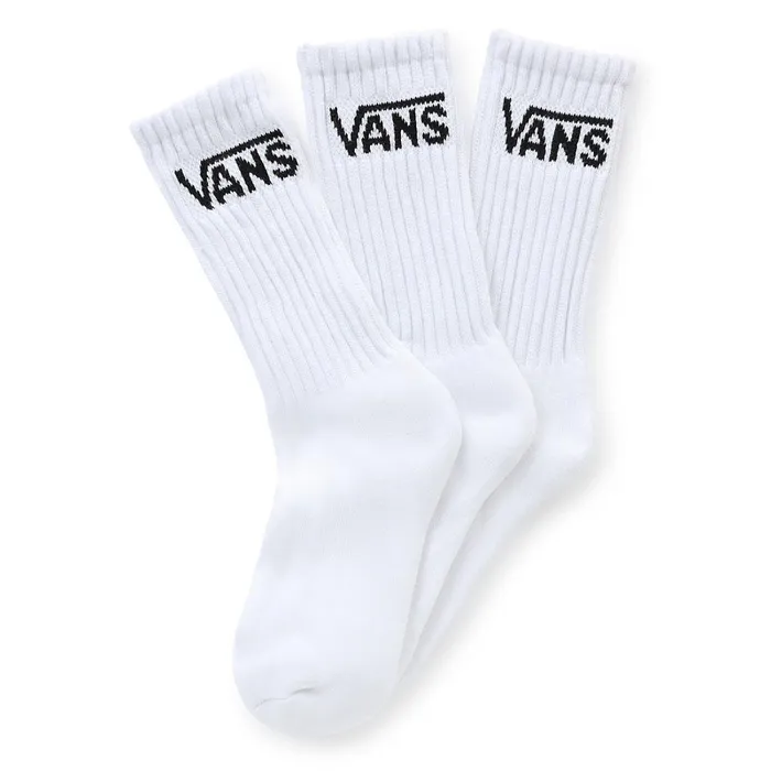 Vans View All Kids Classic Crew Socks US 10135 3 Pairs White