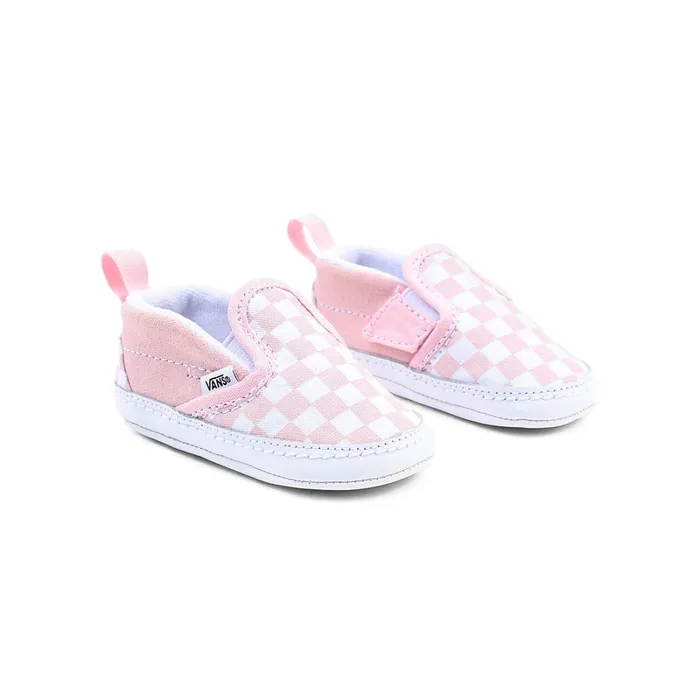 Vans View All Kids Infant Checkerboard SlipOn Hook And Loop Crib Shoes 01 Year Pink