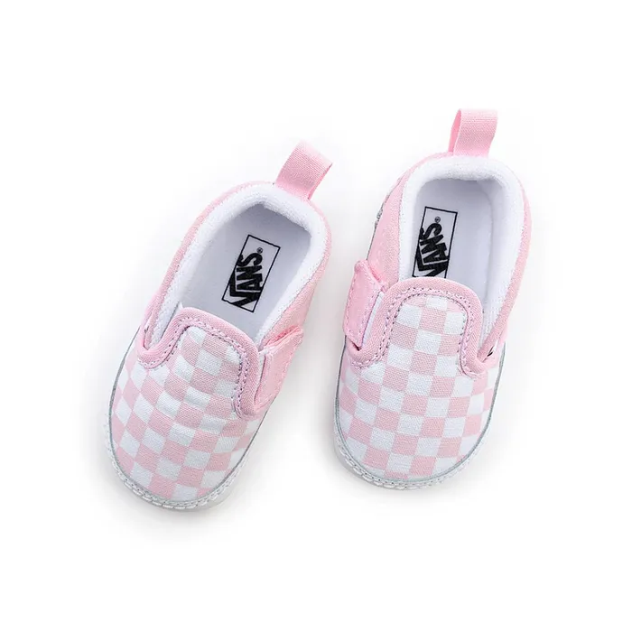 Vans View All Kids Infant Checkerboard SlipOn Hook And Loop Crib Shoes 01 Year Pink