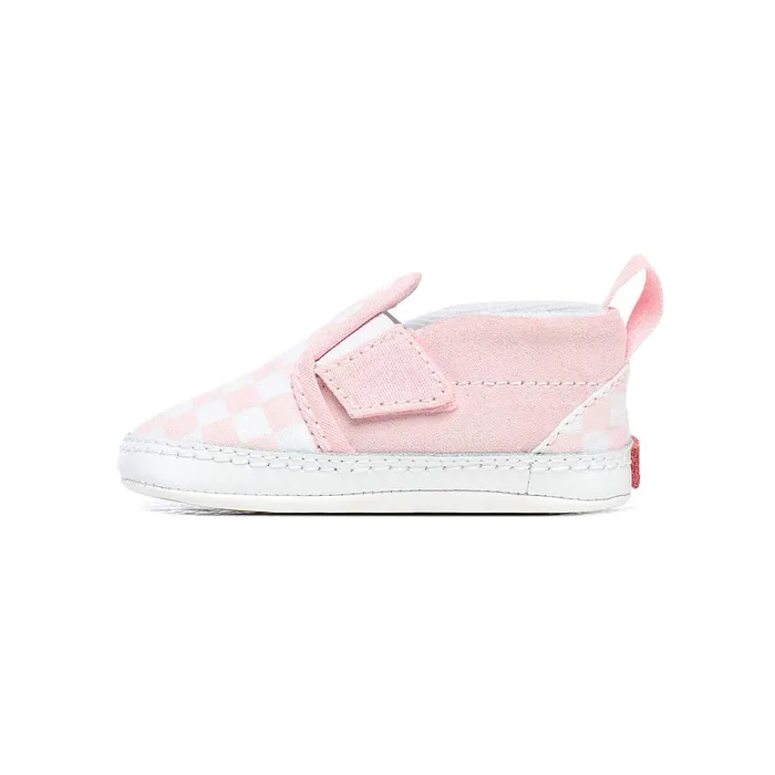 Vans View All Kids Infant Checkerboard SlipOn Hook And Loop Crib Shoes 01 Year Pink