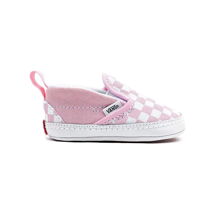 Vans View All Kids Infant Checkerboard SlipOn Hook And Loop Crib Shoes 01 Year Pink