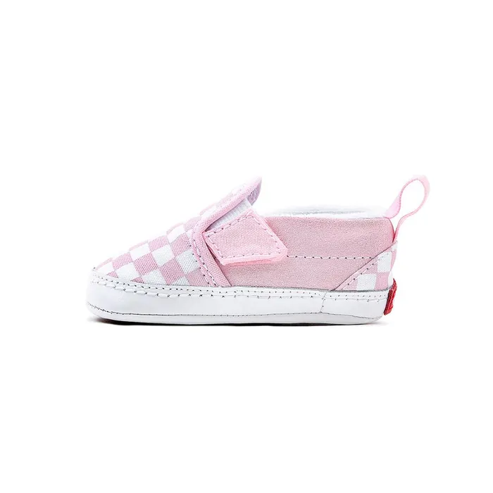 Vans View All Kids Infant Checkerboard SlipOn Hook And Loop Crib Shoes 01 Year Pink